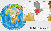 Physical Location Map of Tshilenge, highlighted country, highlighted parent region