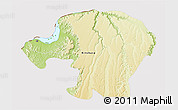 Physical 3D Map of Kinshasa, cropped outside