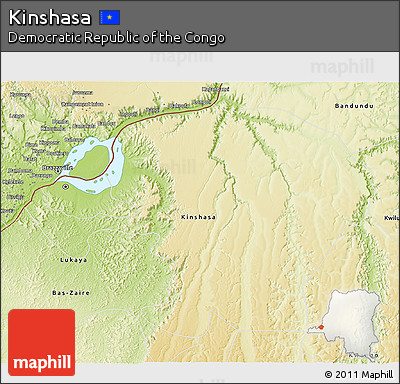 Physical 3D Map of Kinshasa