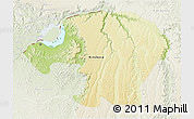 Physical 3D Map of Kinshasa, lighten