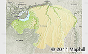 Physical 3D Map of Kinshasa, semi-desaturated
