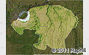 Satellite 3D Map of Kinshasa, darken