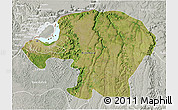 Satellite 3D Map of Kinshasa, lighten, semi-desaturated