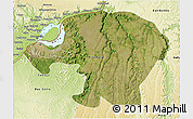 Satellite 3D Map of Kinshasa, physical outside