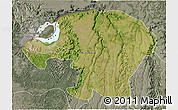 Satellite 3D Map of Kinshasa, semi-desaturated