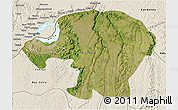 Satellite 3D Map of Kinshasa, shaded relief outside