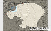Shaded Relief 3D Map of Kinshasa, darken