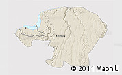 Shaded Relief 3D Map of Kinshasa, single color outside