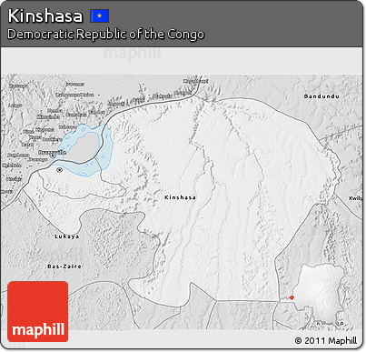 Silver Style 3D Map of Kinshasa
