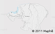 Silver Style 3D Map of Kinshasa, single color outside