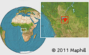 Satellite Location Map of Kinshasa, highlighted parent region