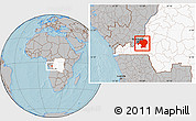 Gray Location Map of Kinshasa, highlighted country, hill shading