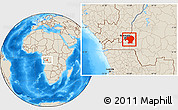 Shaded Relief Location Map of Kinshasa