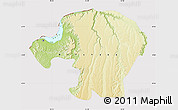 Physical Map of Kinshasa, cropped outside