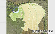 Physical Map of Kinshasa, darken
