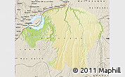 Physical Map of Kinshasa, shaded relief outside