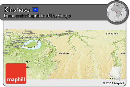 Physical Panoramic Map of Kinshasa