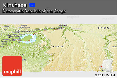 Physical Panoramic Map of Kinshasa