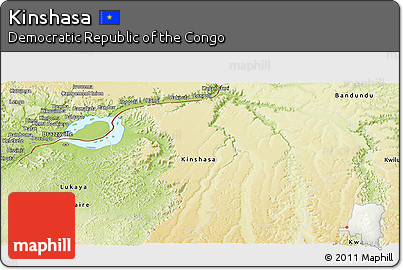Physical Panoramic Map of Kinshasa