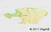 Physical Panoramic Map of Kinshasa, single color outside