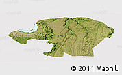 Satellite Panoramic Map of Kinshasa, cropped outside