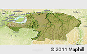 Satellite Panoramic Map of Kinshasa, physical outside