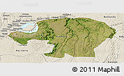 Satellite Panoramic Map of Kinshasa, shaded relief outside