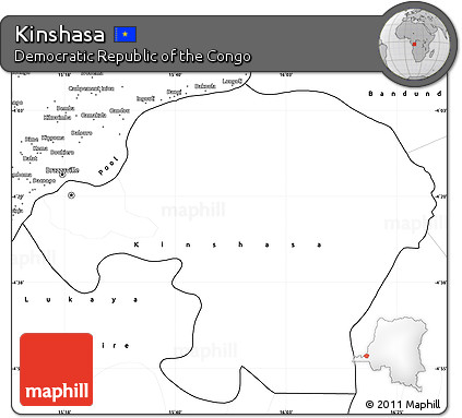 Blank Simple Map of Kinshasa