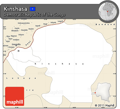 Classic Style Simple Map of Kinshasa