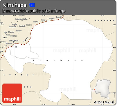 Classic Style Simple Map of Kinshasa