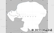 Gray Simple Map of Kinshasa, single color outside