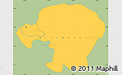 Savanna Style Simple Map of Kinshasa, single color outside