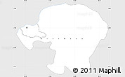 Silver Style Simple Map of Kinshasa, single color outside