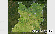 Satellite 3D Map of Kasongo, darken