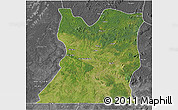 Satellite 3D Map of Kasongo, desaturated