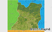 Satellite 3D Map of Kasongo, political outside