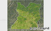 Satellite 3D Map of Kasongo, semi-desaturated