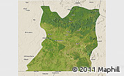 Satellite 3D Map of Kasongo, shaded relief outside