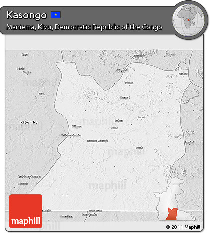 Silver Style 3D Map of Kasongo