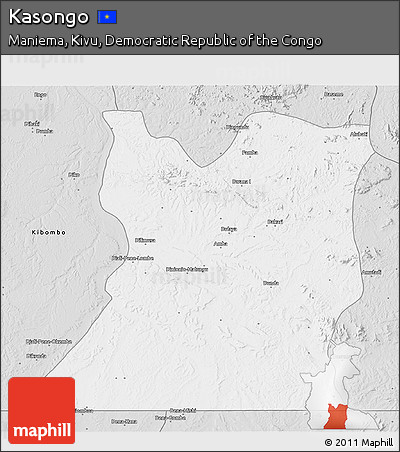 Silver Style 3D Map of Kasongo
