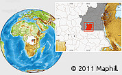 Physical Location Map of Kasongo, highlighted country, highlighted grandparent region
