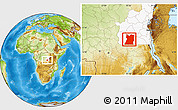 Physical Location Map of Kasongo, highlighted grandparent region