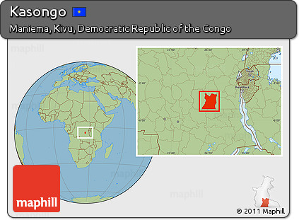 Savanna Style Location Map of Kasongo