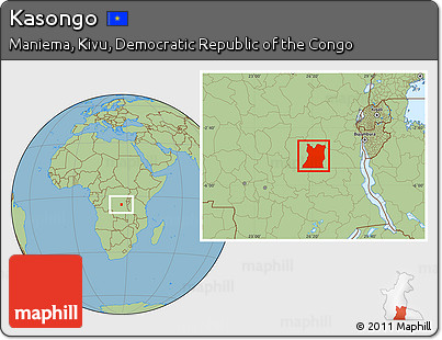 Savanna Style Location Map of Kasongo