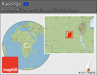 Savanna Style Location Map of Kasongo