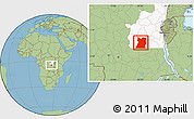 Savanna Style Location Map of Kasongo, highlighted grandparent region