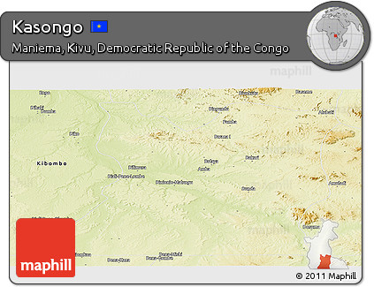 Physical Panoramic Map of Kasongo