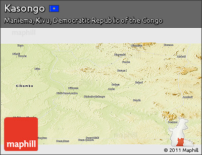 Physical Panoramic Map of Kasongo