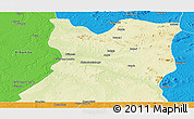 Physical Panoramic Map of Kasongo, political outside