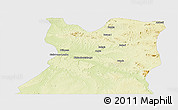 Physical Panoramic Map of Kasongo, single color outside